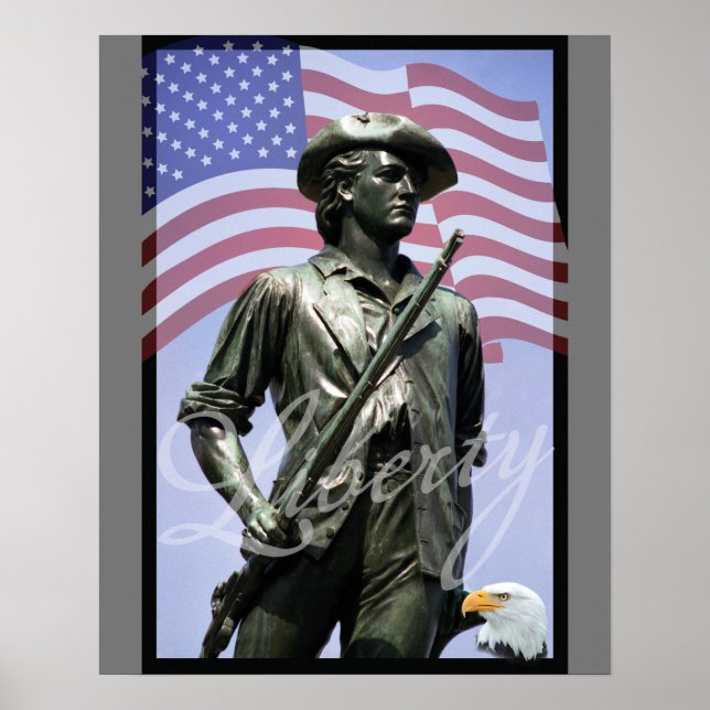 Póster Minuteman por la libertad patriótica (Frente)