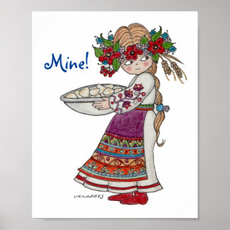 Póster ¡Mío! Perogías ucranianas Pyrohy Varenyky Pierogie