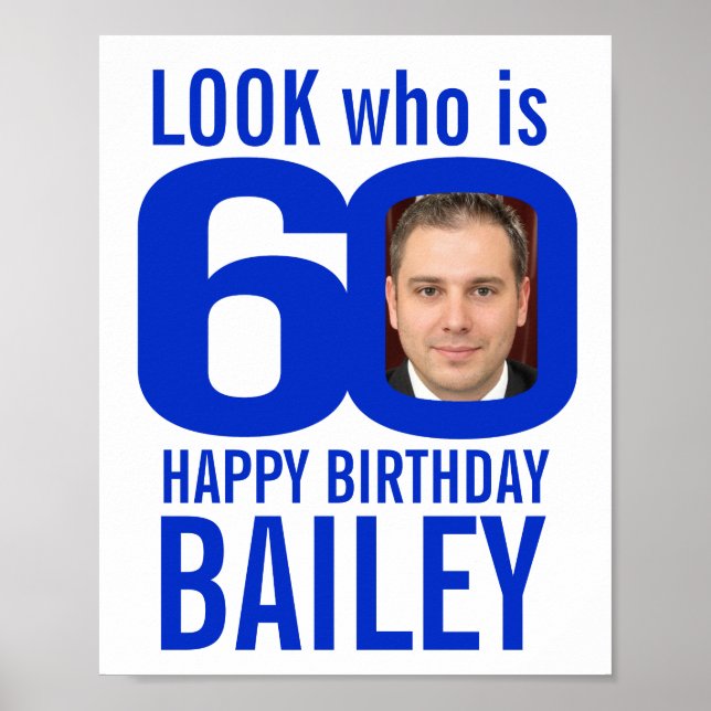 Póster Mira de cumpleaños quién es el poster de 60 person (Frente)