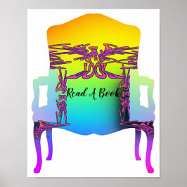 Póster Mira, lee a un Poster de libros