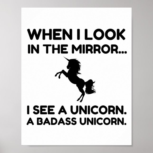 PÓSTER MIRA QUE VEO UN BADASS UNICORN (Frente)