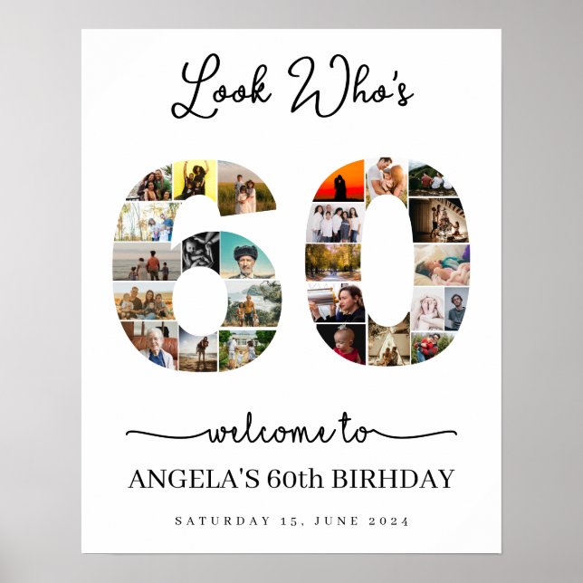 Póster mira quién es el cartel de 60 fiestas de Collage d (Frente)