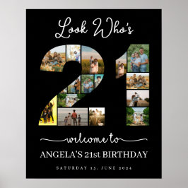 Póster mira quién es el collage de fotos de 21 años felic