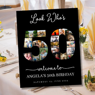 Póster mira quién es el collage de fotos de cumpleaños de