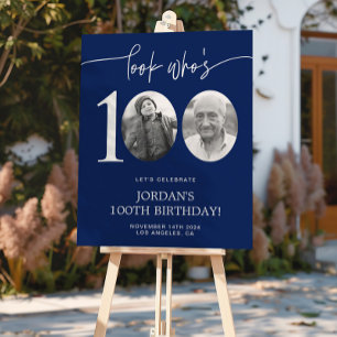 Póster Mira quién tiene 100   Blue 100° cumpleaños