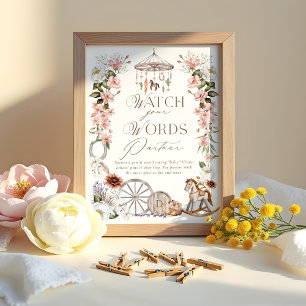 Póster Mira tus palabras socio Wild Western Baby Shower