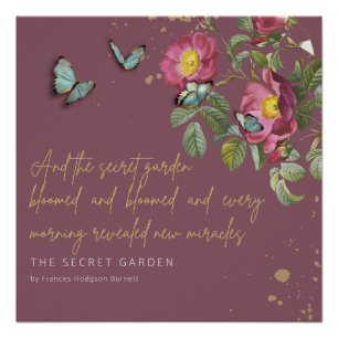 Póster Miracles Secret Garden Quote F Hodgson Burnett