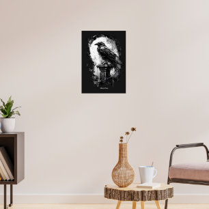 Póster Mirada Abisal Cráneo de Cuervo de Metal Pesado