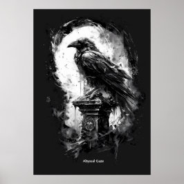 Póster Mirada Abisal Cráneo de Cuervo de Metal Pesado
