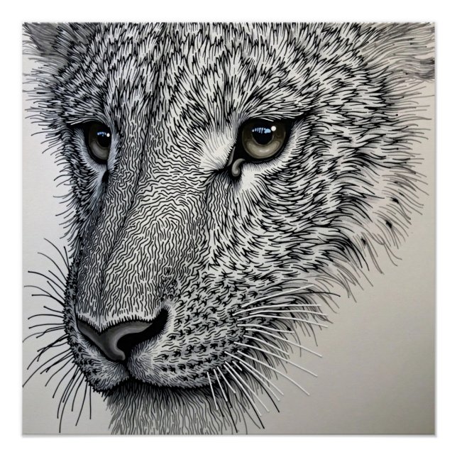 Póster Mirada de Lobo Detallada (Anverso)