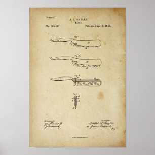 Póster Mirada del poster de la patente de la antigüedad
