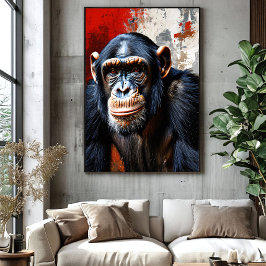 Póster Mirada intensa del chimpancé