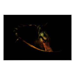 Póster Mirada Majestuosa: Retrato de Caballo de Arte Fino