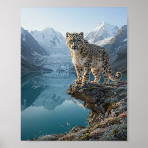 Póster Mirador de la montaña del leopardo de las nieves L