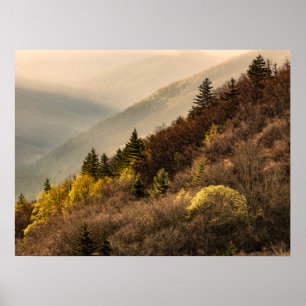 Póster Mirador del valle de Oconaluftee Carolina del No