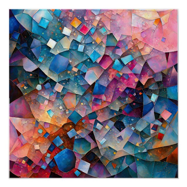 Póster "Mirage Cascade" colorido arte abstracto (Anverso)