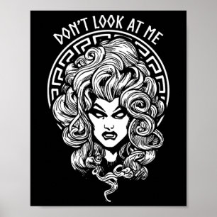 Póster Mírame Funny Feminist Gótico Halloween Medusa Wi