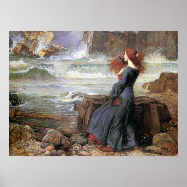 Póster Miranda - La Tempest - John William Waterhouse (Frente)