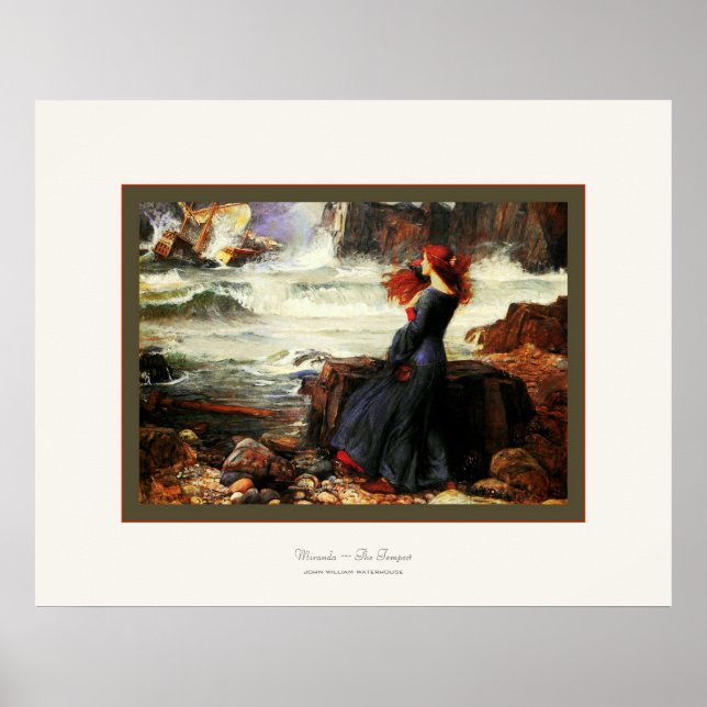 Póster Miranda ~ The Tempest ~ John W. Waterhouse (Frente)