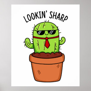 Póster Mirando agudo Cactus Pun