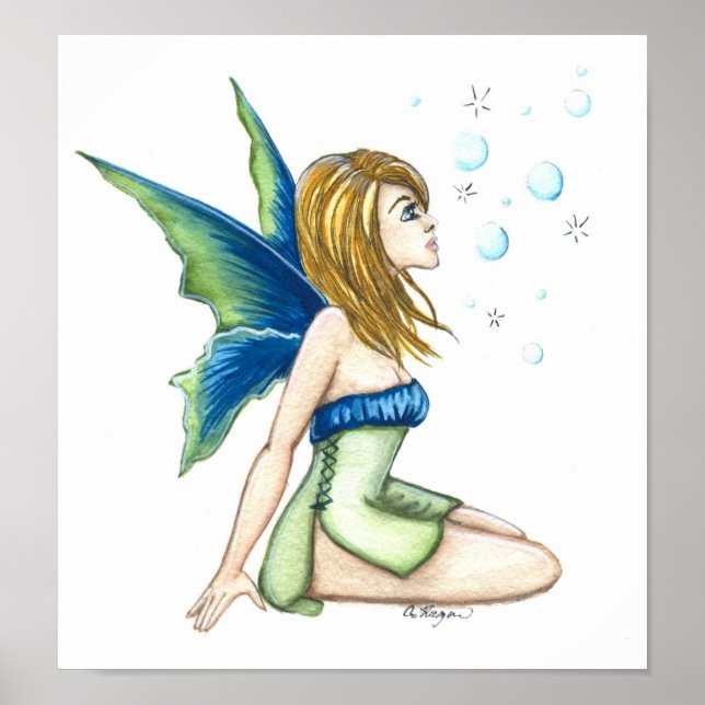 Póster Mirando burbujas (Frente)