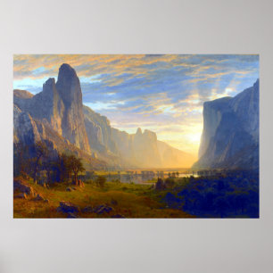 Póster Mirando hacia abajo en Yosemite Valley Albert Bier