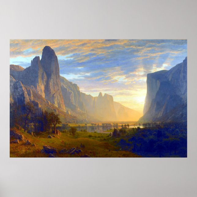 Póster Mirando hacia abajo Yosemite Valley Albert Biersta (Frente)