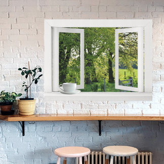 Póster Mirando hacia el verde - Abrir la vista de ventana