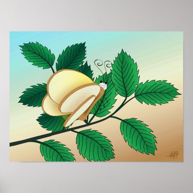 Póster Mirando insectos de vidrio - pan y mariposa (Frente)