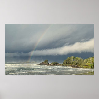 Póster Mirando tormentas en Tofino Columbia Británica