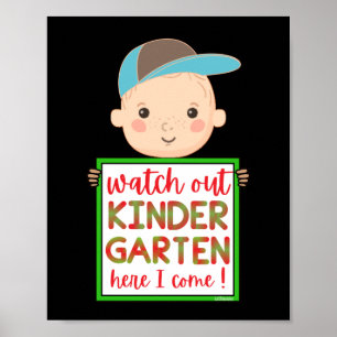 Póster MIREN A KINDERGARTEN AQUÍ QUE VENGO gracioso lindo