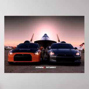 Póster Mirlo Nissan GT-R y SR-71 de "Habu"