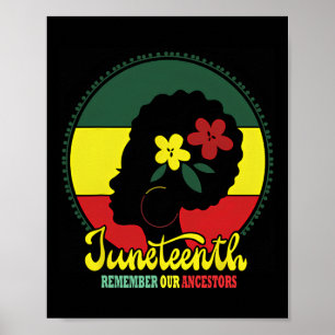 Póster Mis Ancestros Junetteen celebran a las mujeres neg