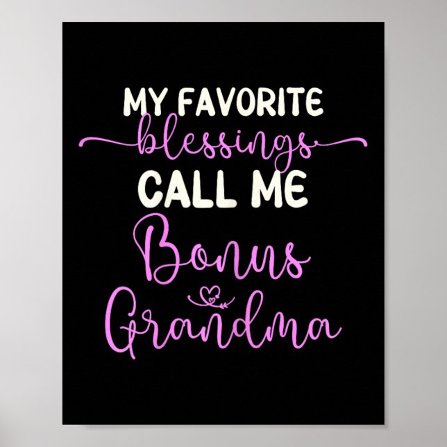 Póster Mis Bendiciones Favoritas Me Llaman Abuela Bono (Frente)