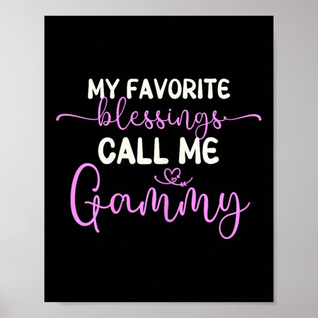 Póster Mis bendiciones favoritas me llaman abuela Gammy (Frente)
