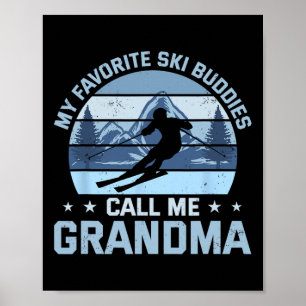 Póster Mis compañeros de esquí favoritos me llaman abuela