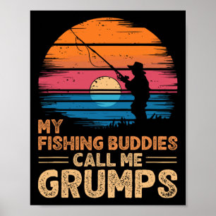 Póster Mis compañeros de pesca me llaman Grumps Retro Vin