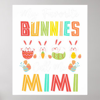 Póster mis conejos favoritos me llaman mimi, retro, vinta