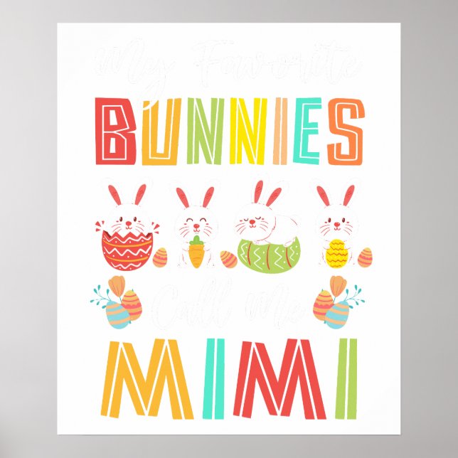 Póster mis conejos favoritos me llaman mimi, retro, vinta (Frente)