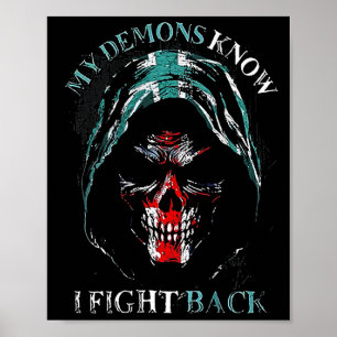 Póster Mis demonios saben que luché de vuelta (atrás)