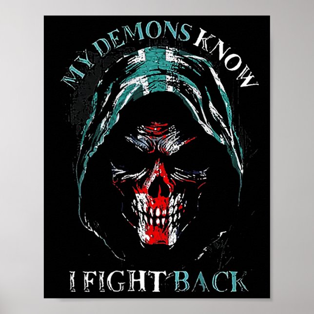 Póster Mis demonios saben que luché de vuelta (atrás) (Frente)