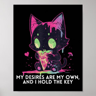 Póster Mis Deseos Son Suyos Y Yo Sostengo El Gato Estúico