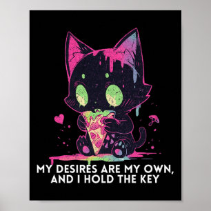 Póster Mis Deseos Son Suyos Y Yo Sostengo El Gato Estúico