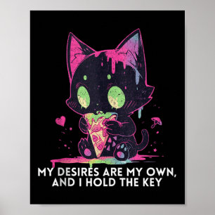 Póster Mis Deseos Son Suyos Y Yo Sostengo El Gato Estúico