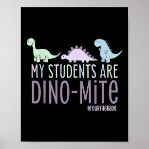 Póster Mis estudiantes son docentes de cuarto grado Dino-