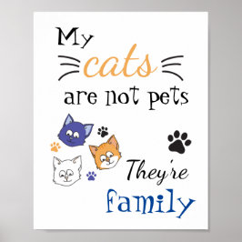 Póster Mis gatos son mi familia