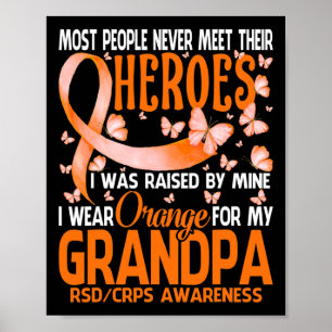 Póster Mis Héroes, Yo Uso Naranja Para Mi Abuelo Rsd Crps