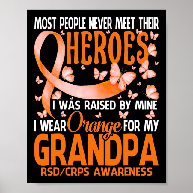 Póster Mis Héroes, Yo Uso Naranja Para Mi Abuelo Rsd Crps (Frente)