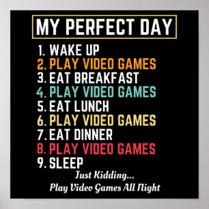 Póster Mis juegos de video de día perfecto divertidos