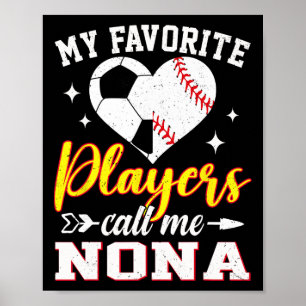 Póster Mis jugadores favoritos de fútbol béisbol me llama